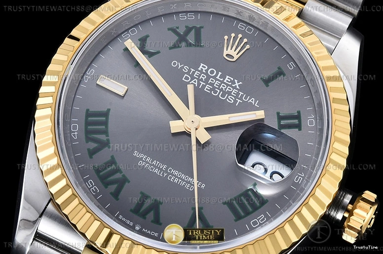 0109 Affordable RDJ0453 – DJ 36mm Jub Flt 904L YG SS Grey Rm VSF VS 777